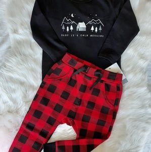 Petit lem Christmas holiday baby outfit